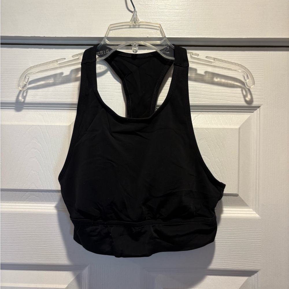 aerie Black Racerback Sports Bra with Supportive Band